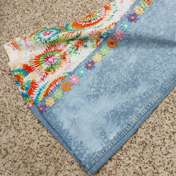 3327 Size 12 Sonoma Upcycled Bleach Dyed Bell-Bottoms. - Picture 3 of 6
